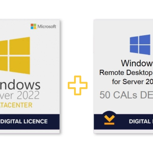 Windows Server 2022 Datacenter + RDS 2022 50 CALs Device Lifetime Key